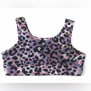Athletic Works girls XXL Sport Bras Band Size 38 Pink and purple leopard print